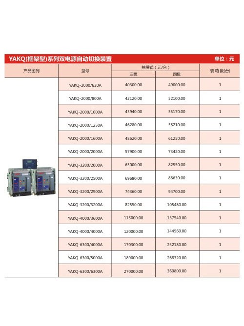 YAKQ（框架型）系列雙電源自動切換裝置